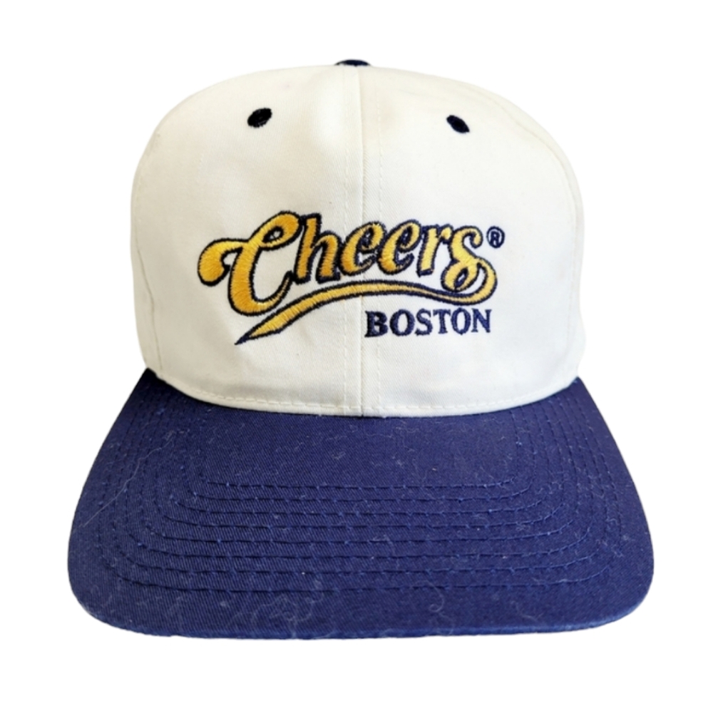Vintage 90's Cheers White Boston Snapback Baseball Hat Cap